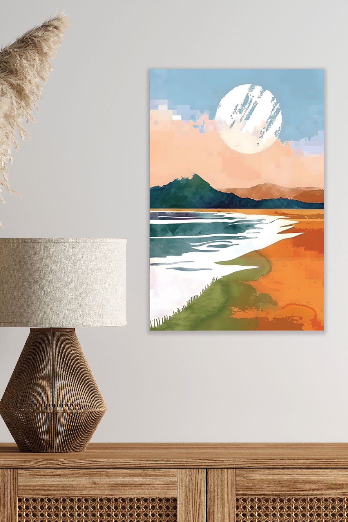 Yağlı Boya Görünümlü Retro Manzara temalı No 11 görselli 18x27 cm MDF ahşap duvar tablosu
