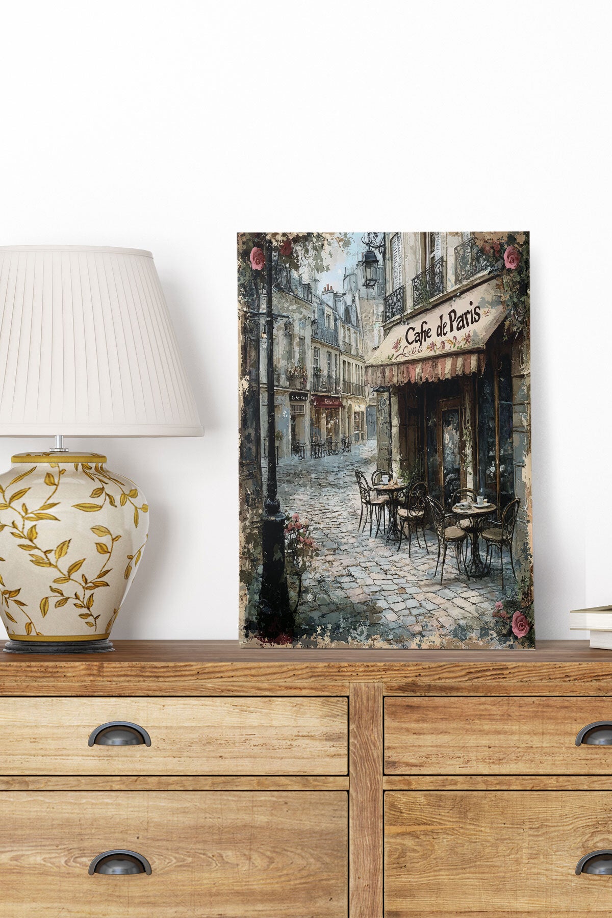 Cafe De Paris No 5 görselli 18x27 cm MDF ahşap duvar tablosu