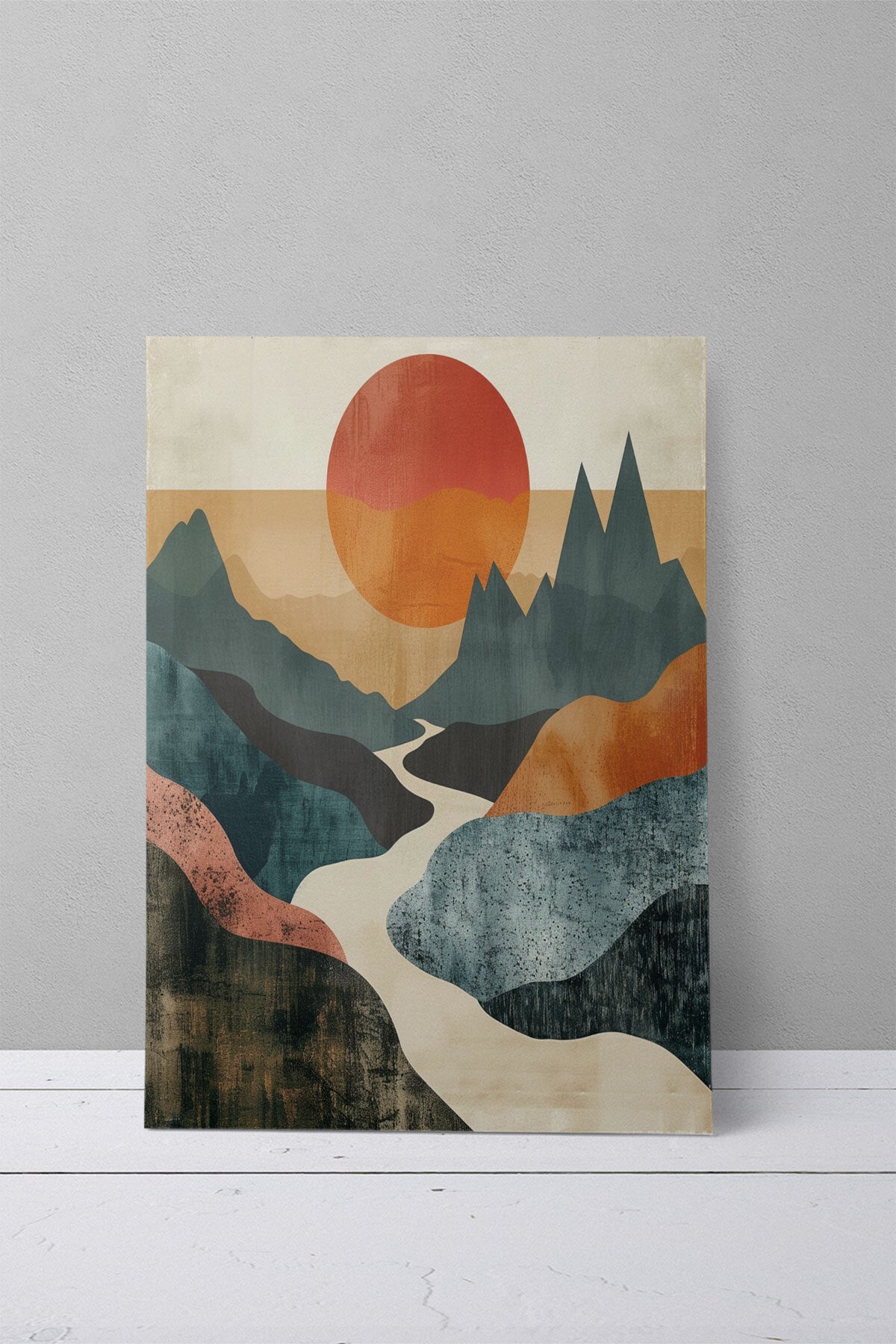 Bohem Doğa temalı No 25 görselli 18x27 cm MDF ahşap duvar tablosu