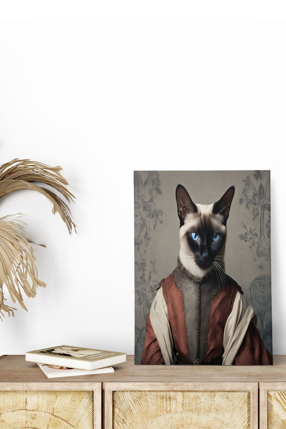 Ortaçağ Kedi temalı No 11 görselli 18x27 cm MDF ahşap duvar tablosu