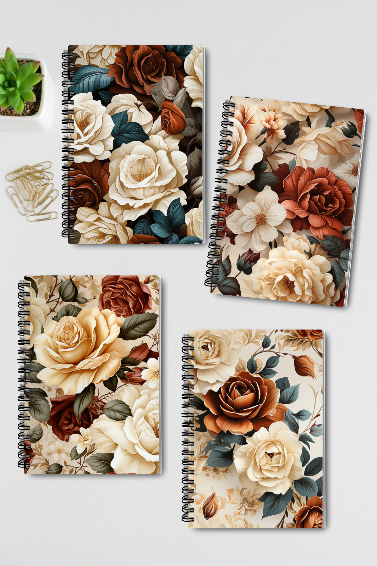 Minik Kuşlar No:1 Tasarım Tel Spiralli 4'lü Hatıra Günlük Ajanda Anı Okul Defter Seti