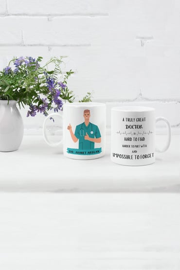 A Truly Great Doctor-Doktor Baskılı-Kişiselleştirilebilir Hediyelik Eğlenceli Beyaz Kupa Bardak