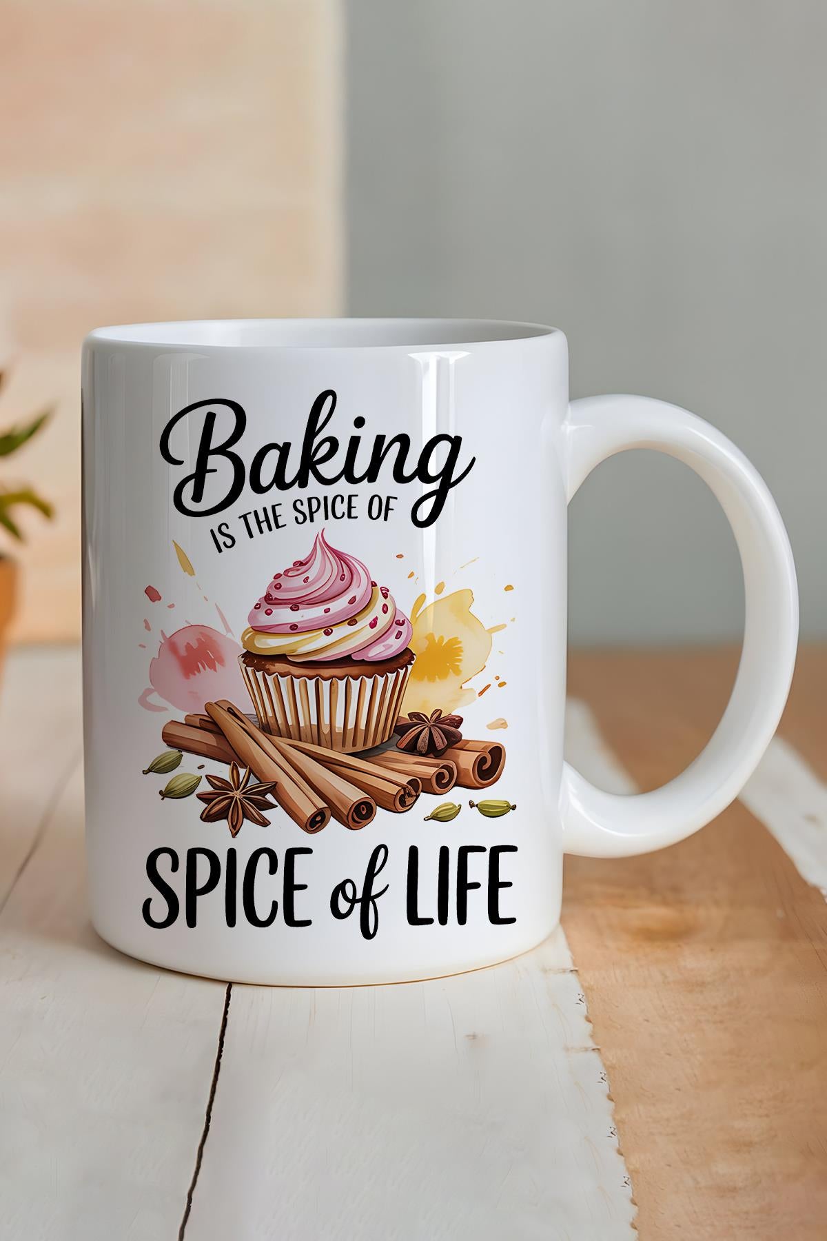 Baking Is The Spice Of Love Baskılı Hediyelik Kupa Bardak
