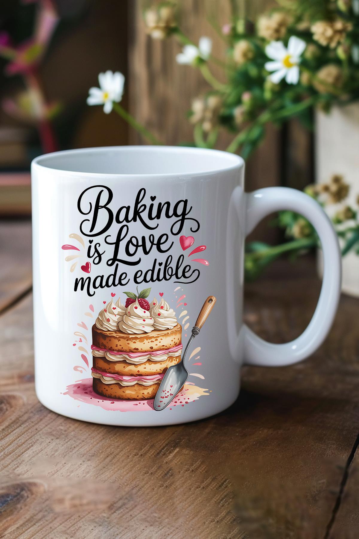 Baking Love Baskılı Hediyelik Kupa Bardak