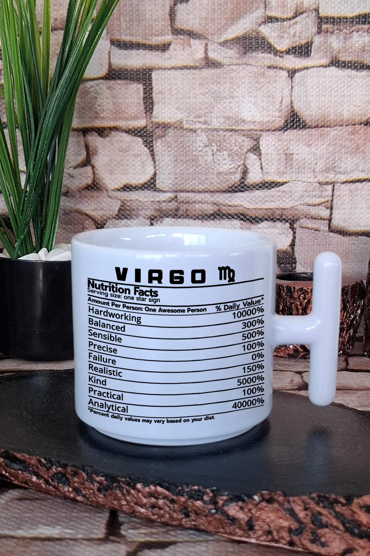 Başak Burcu Virgo nutrition facts Mizahi Hediyelik Baskılı T Kulplu Latte Fincanı Kupa Bardak