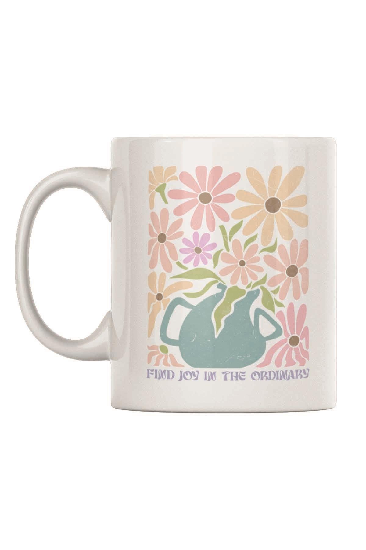 Boho Bohem Çiçek Desenli Motivasyon Temalı No:6 Baskılı Kupa Bardak