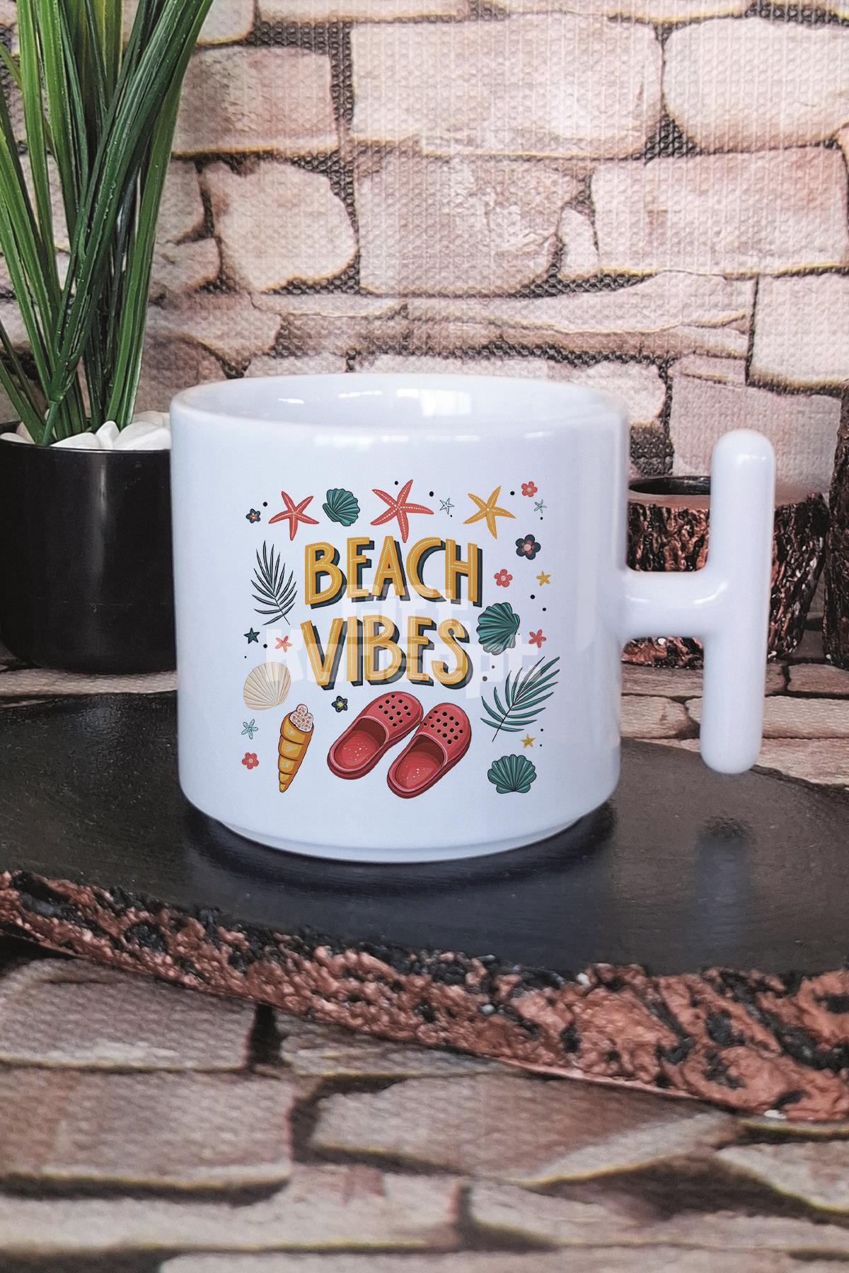 Boho Love Summer Bracelet Baskılı T Kulplu Latte Fincanı Kupa Bardak