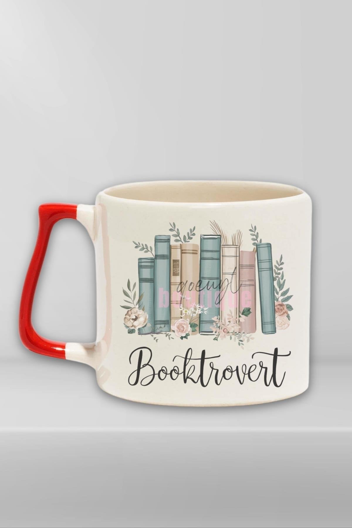 Booktrovert 2 Baskılı İçe Dönük Kitap Kurdu Hediyelik Kulplu Kupa Bardak