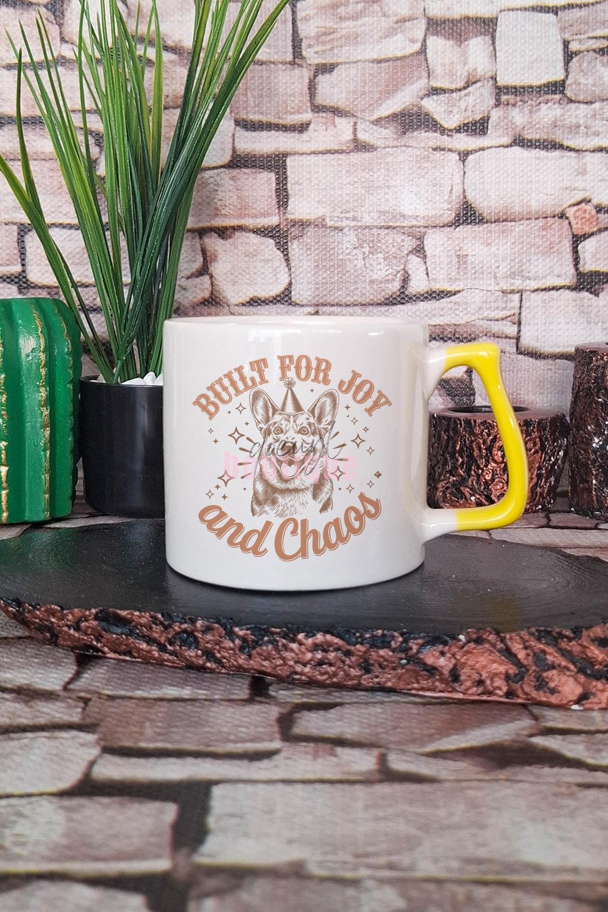 Built For Joy And Chaos Yazılı Komik Köpek Hayatı Hediyelik Kulplu Kupa Bardak