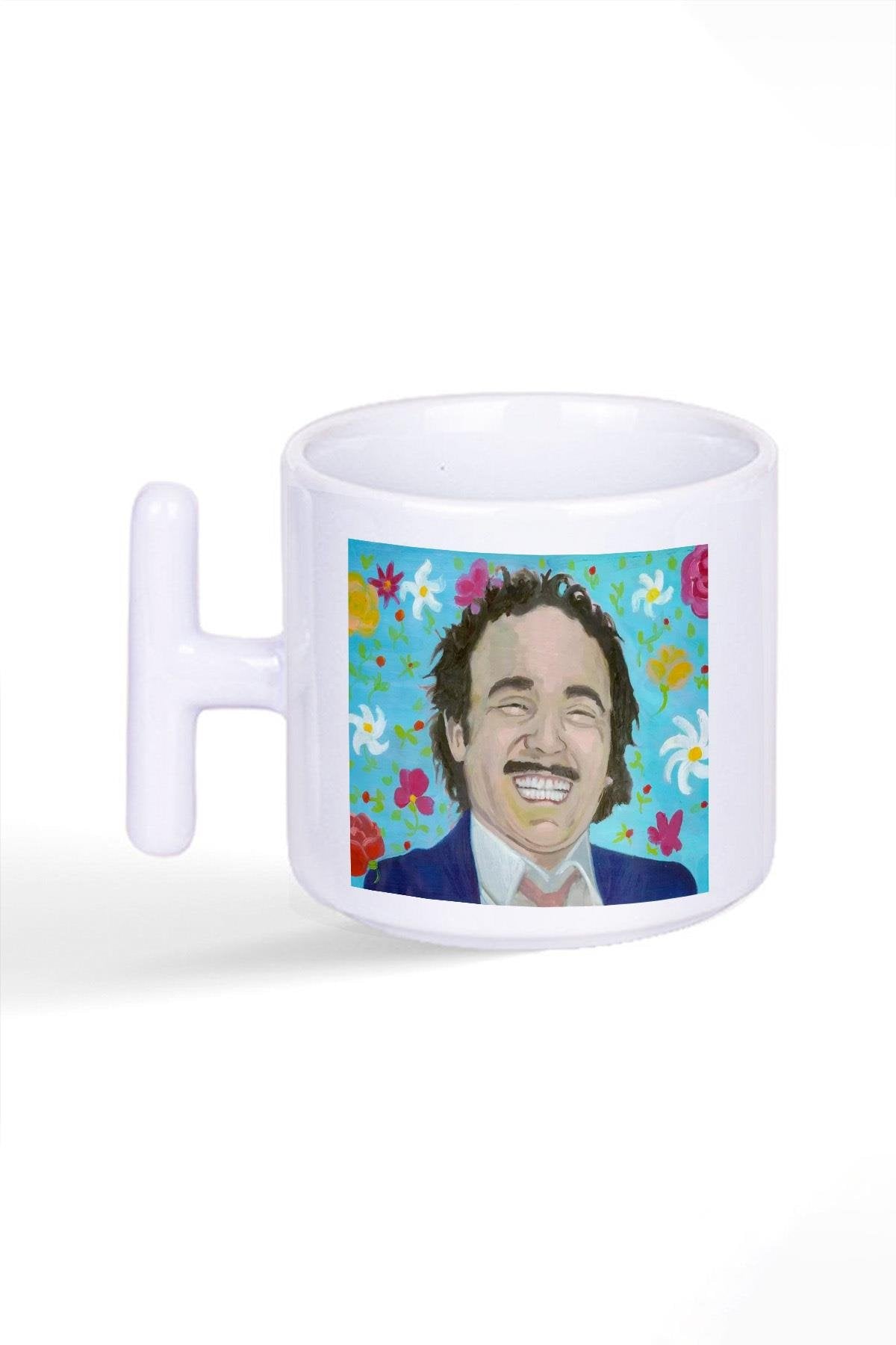 Burhan Altıntop Avrupa Yakası Baskılı T Kulplu Latte Fincan Kupa Bardak