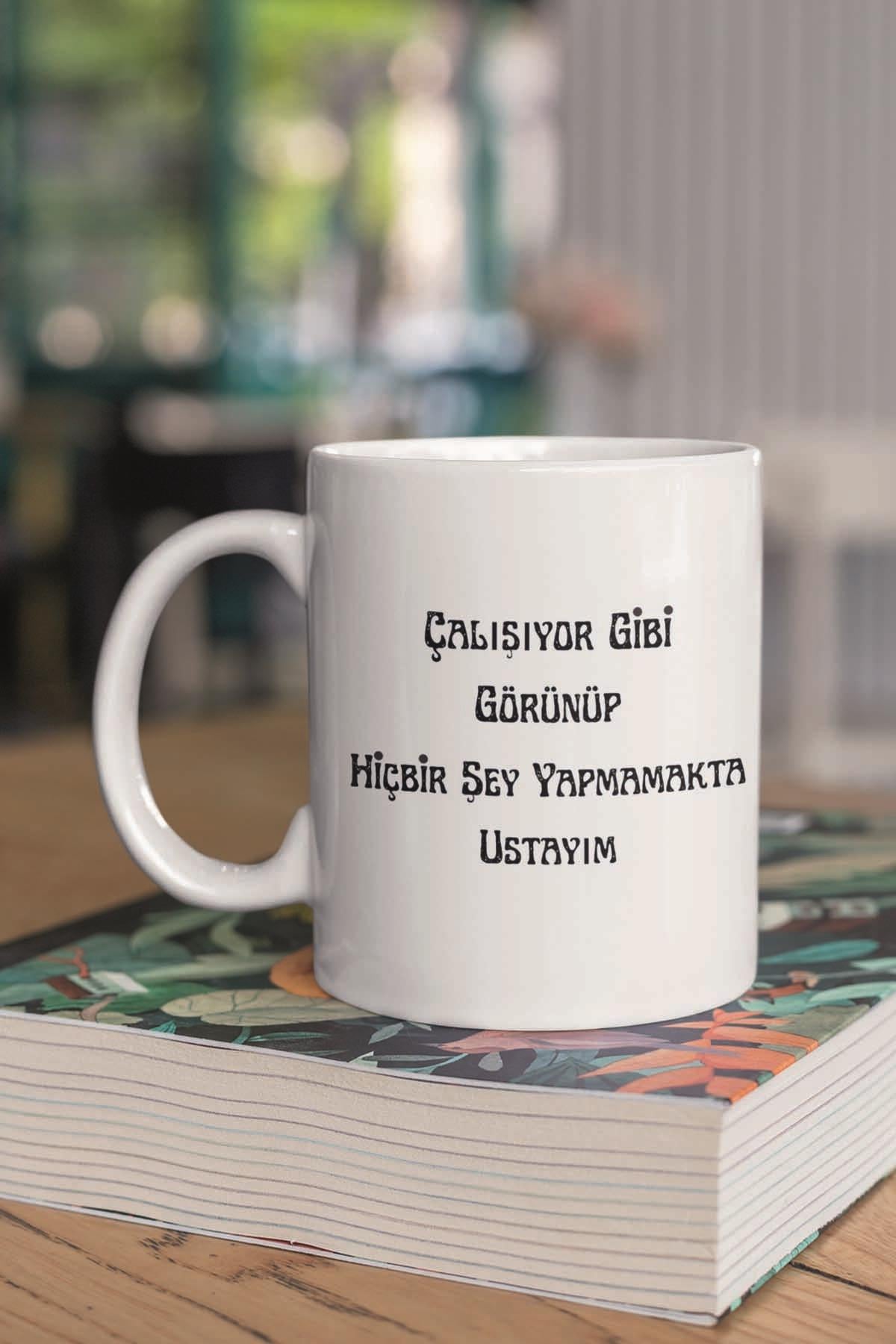 Çalışıyor Gibi Görünüp Hiç Bir Şey Yapmamakta Ustayım Komik Yazılı Kupa Bardak