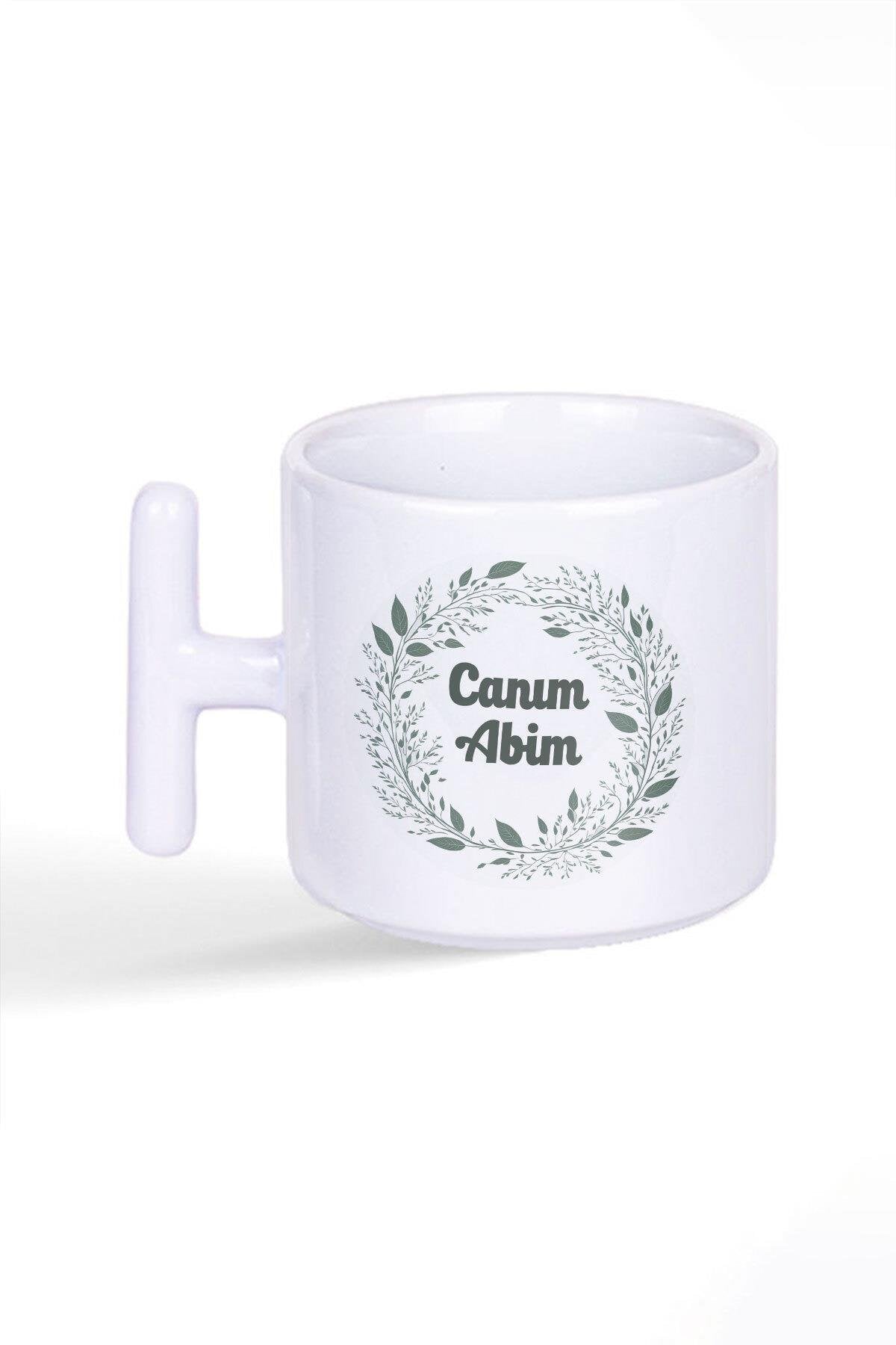 Canım Abim Yenge Doğum Günü Hediye Baskılı Latte Fincanı T Kulplu Kupa Bardak