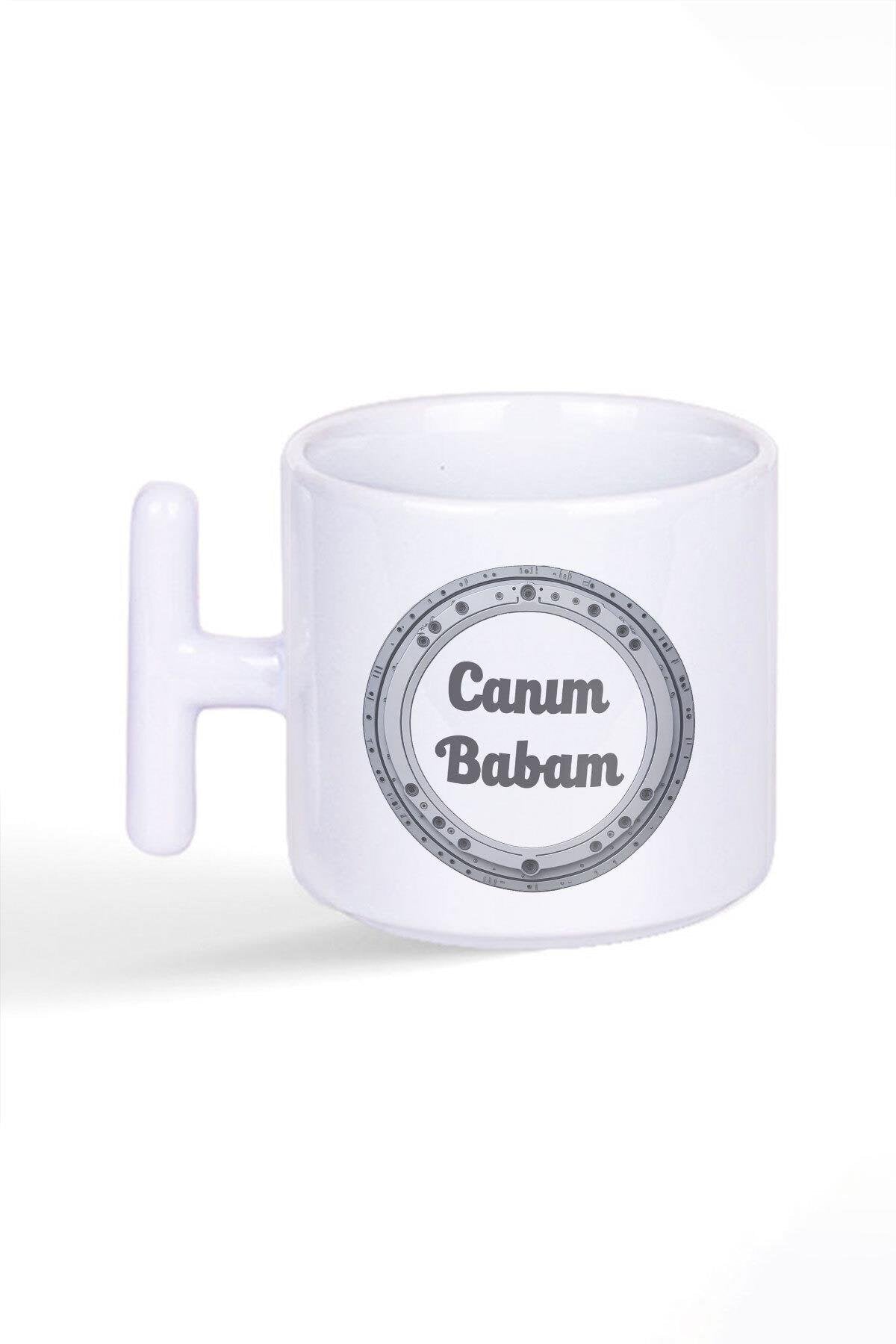 Canım Babam Babalar Günü Doğum Günü Hediye Baskılı Latte Fincanı T Kulplu Kupa Bardak