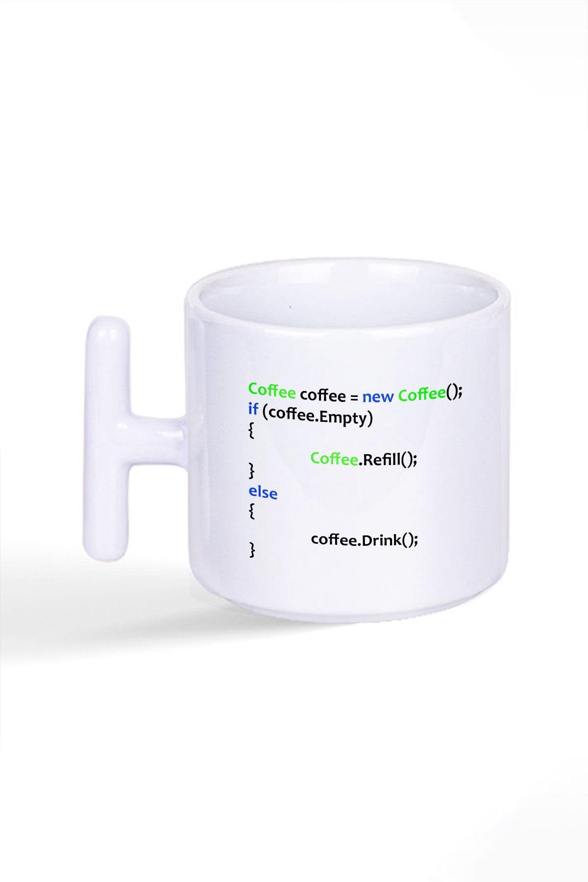 Coffee Java Html Yazılmcı Mühendis Baskılı T Kulplu Latte Fincan Kupa Bardak