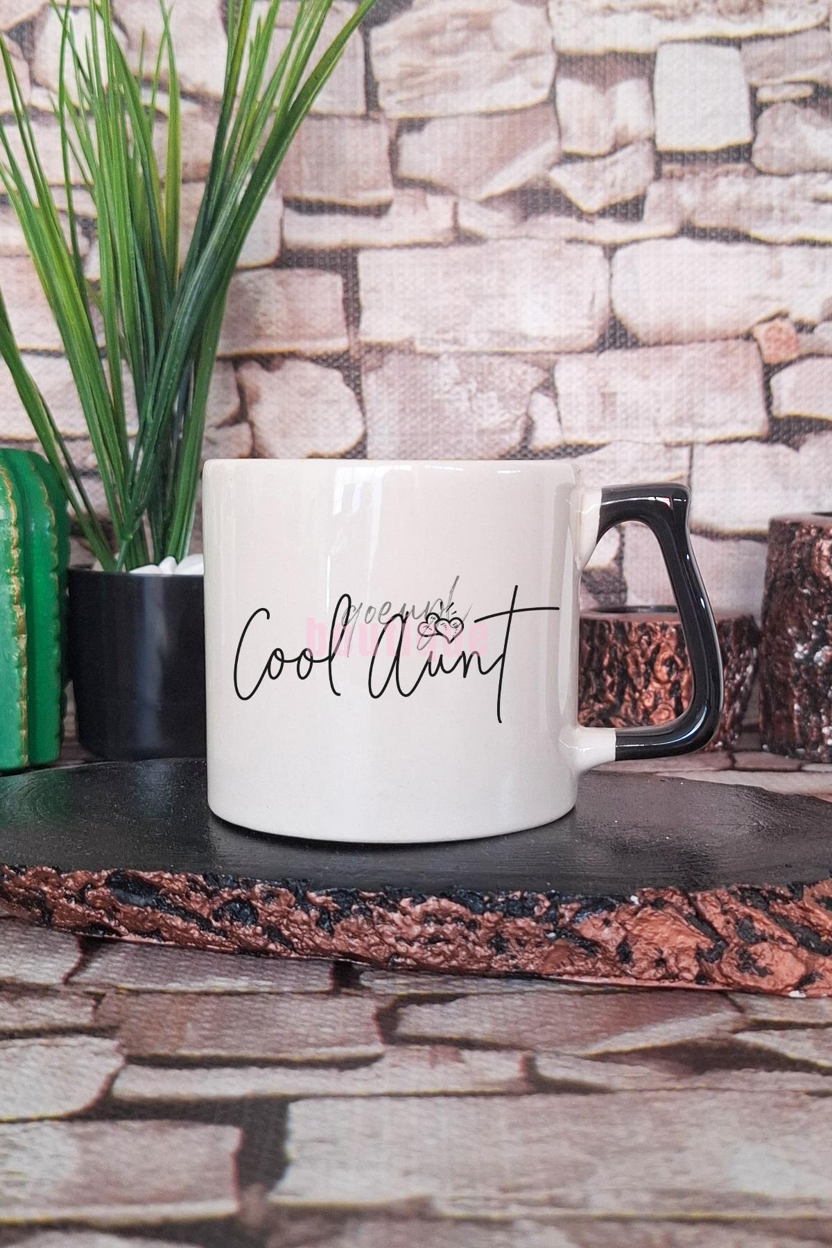 Cool Aunt Club Baskılı Havalı Hala Teyze Hediyelik Kulplu Kupa Bardak