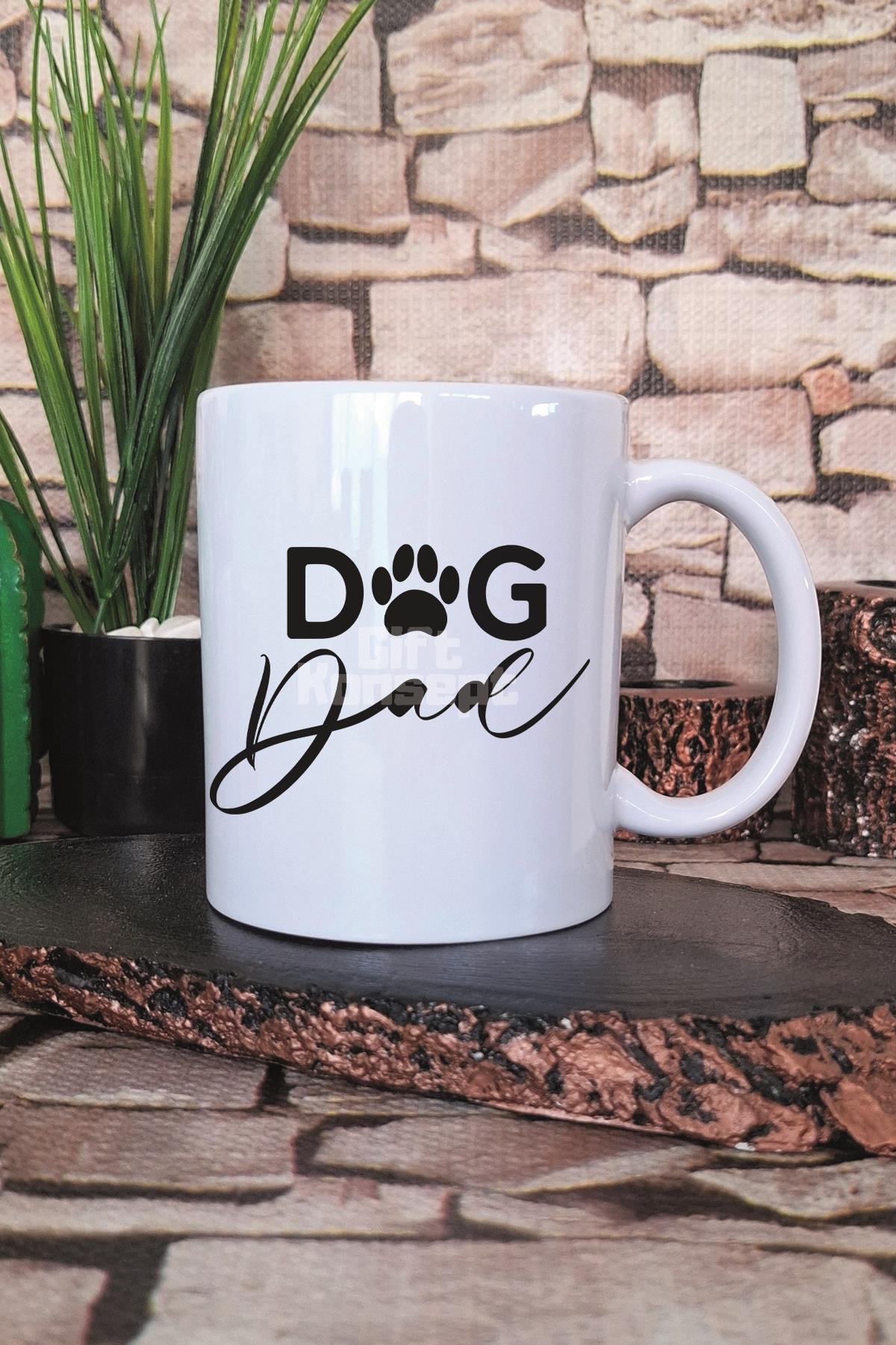 Dog Dad Baskılı Köpek Babası Köpeksever Hediyelik Baskılı Çay Kahve Sunum Kupa Bardak
