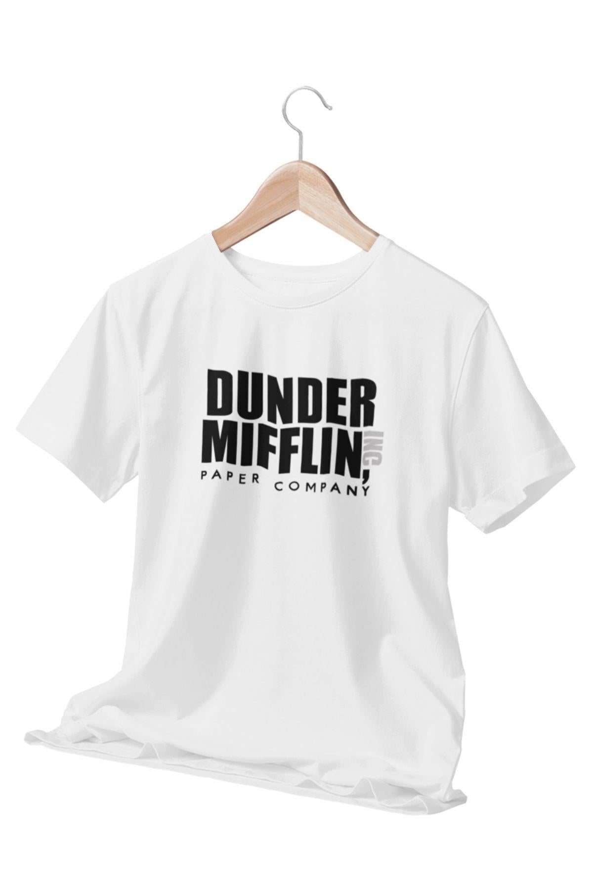 Dunder Mifflin The Office Baskılı Unisex Beyaz Tişört