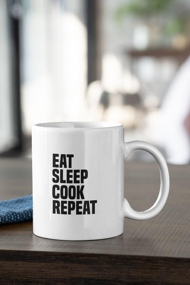 Eat Sleep Cook Repeat Baskılı Kupa Bardak