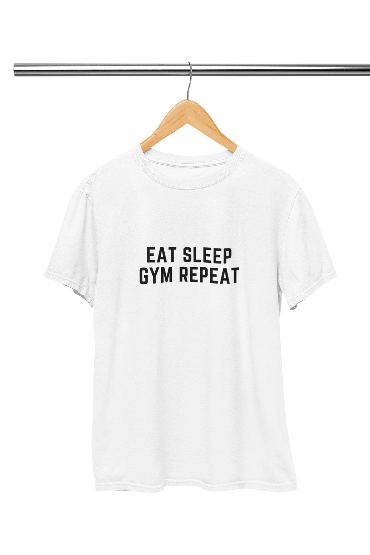 Eat Sleep Gym Baskılı T Shirt