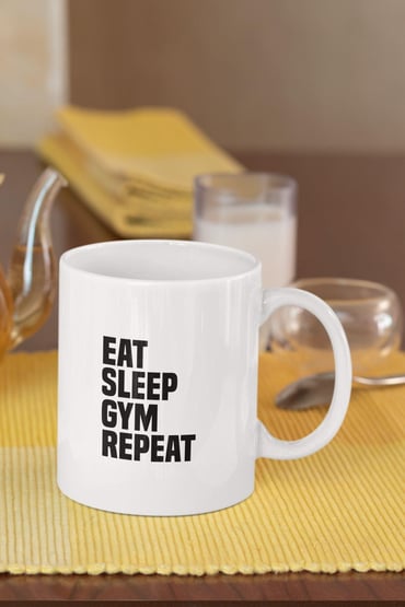 Eat Sleep Gym Repeat Baskılı Kupa Bardak