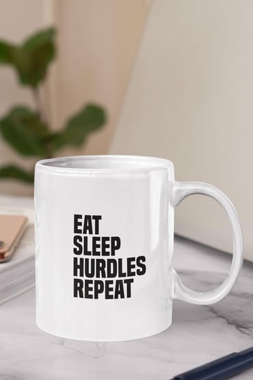 Eat Sleep Hurdles Repeat Baskılı Kupa Bardak