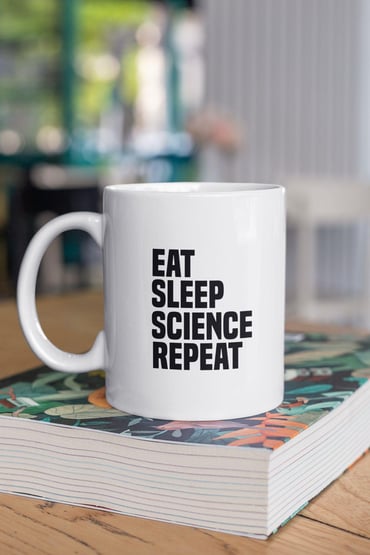 Eat Sleep Science Repeat Baskılı Kupa Bardak