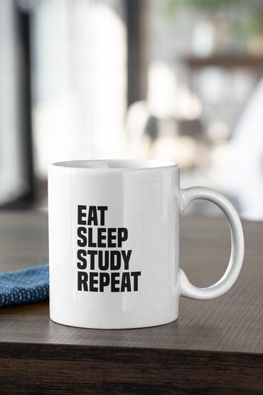 Eat Sleep Study Repeat Baskılı Kupa Bardak