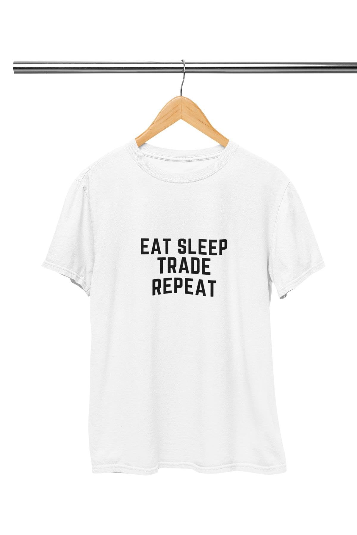 Eat Sleep Trade Baskılı T Shirt