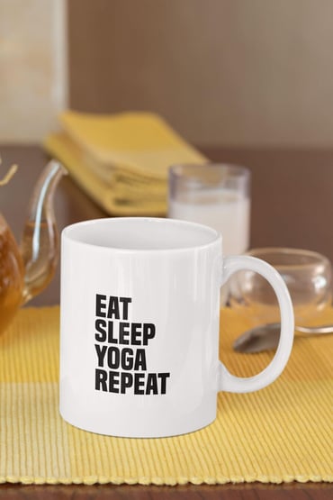 Eat Sleep Yoga Repeat Baskılı Kupa Bardak