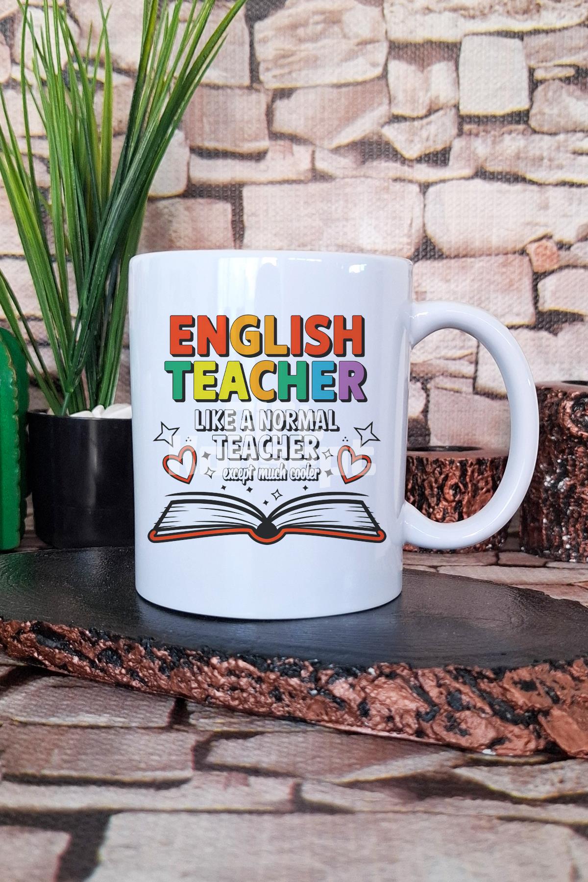 English Teacher Cooler Baskılı Komik İngilizce Öğretmeni Hediye Baskılı Kupa Bardak