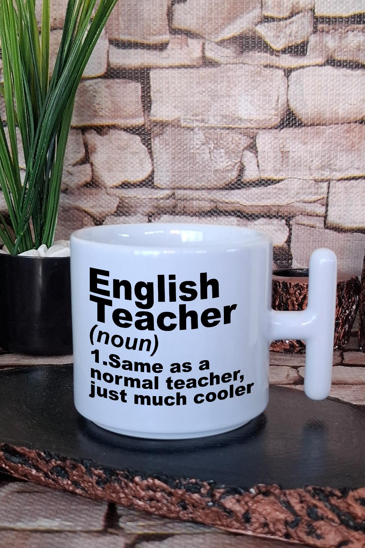 English Teacher Noun Definition İngilizce Öğretmeni Hediyelik T Kulplu Latte Fincanı Kupa Bardak