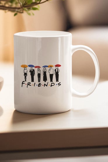 Friends Ross Phoebe Chandler Monica Rachel Joey Umbrella Friends Baskılı Kupa Bardak
