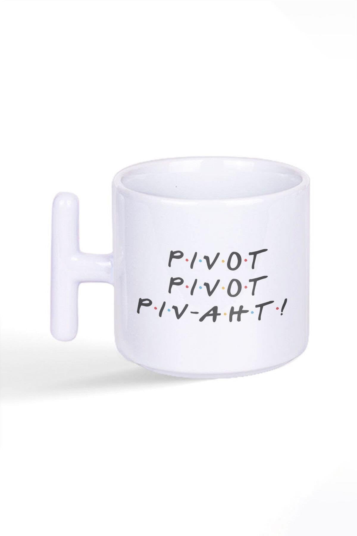 Friends Ross Pivot Funny Baskılı Latte Fincanı T Kulplu Kupa Bardak