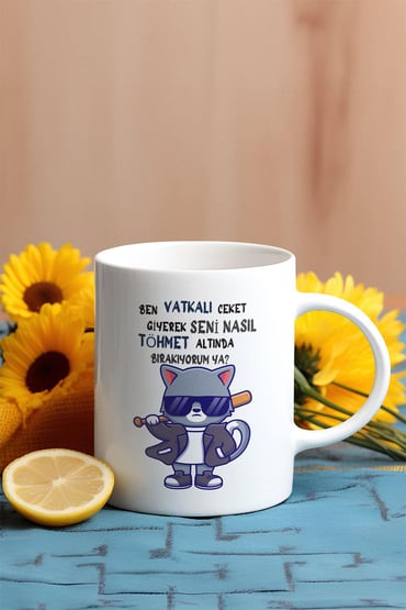 Gibi Dizisi Replikler-7 Baskılı Eğlenceli Komik Hediyelik Beyaz Kupa Bardak