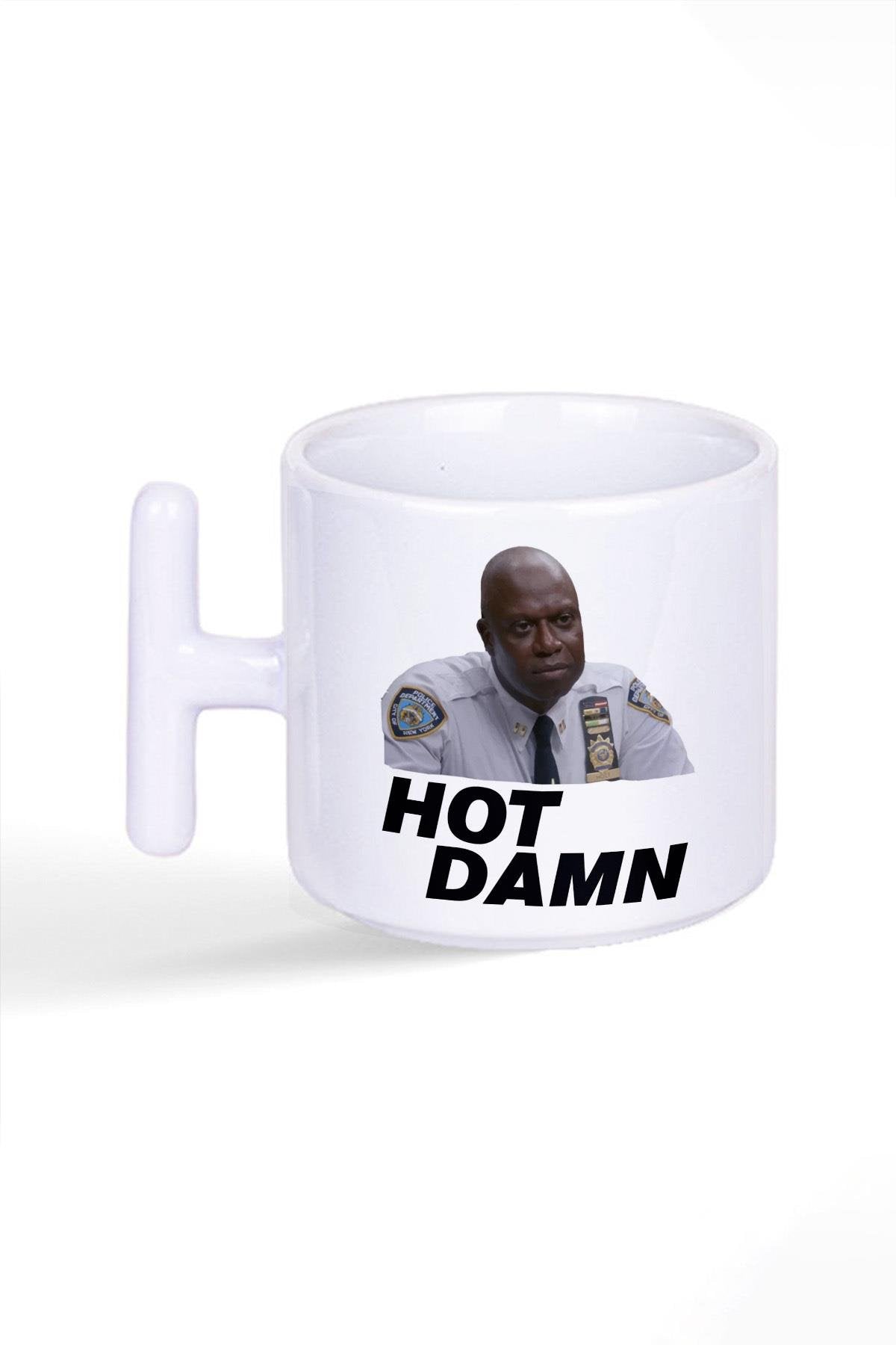 Hot Damn Brooklyn 99 Captain Raymond Hold Baskılı T Kulplu Latte Fincan Kupa Bardak