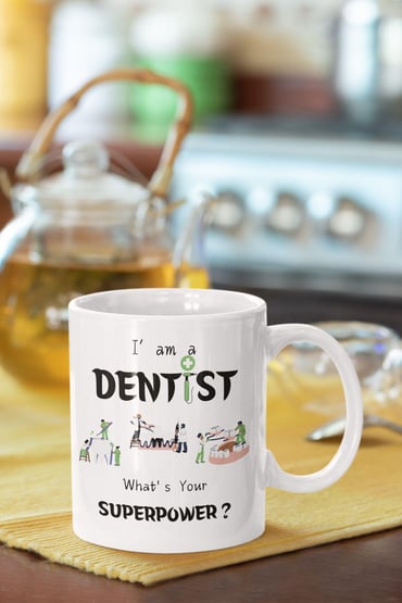 I' am a Dentıst Baskılı Diş Dişçi Diş Hekimi Diş Doktoru Hediyelik Beyaz Seramik Kupa Bardak