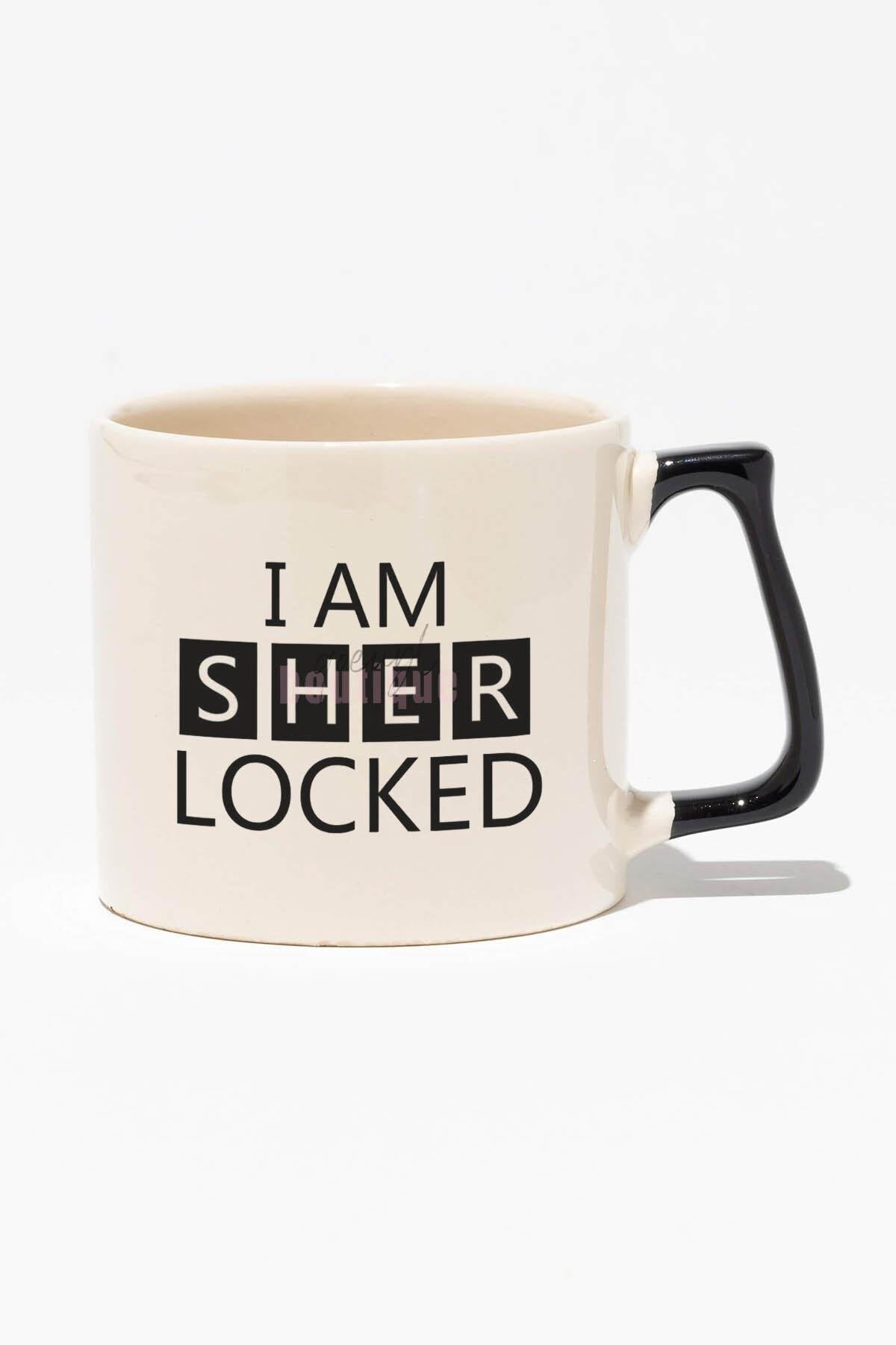 I Am Sherlocked Baskılı | Hediyelik | Siyah Kulplu Modern Seramik Kupa