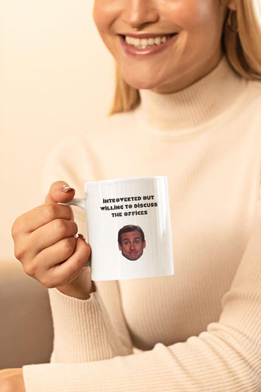 İntroverted But Willing To Discuss The Office Baskılı Kupa Bardak