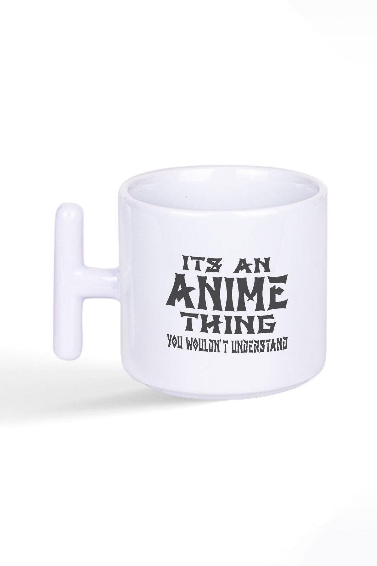 Its Anime Things Baskılı Latte Fincanı T Kulplu Kupa Bardak