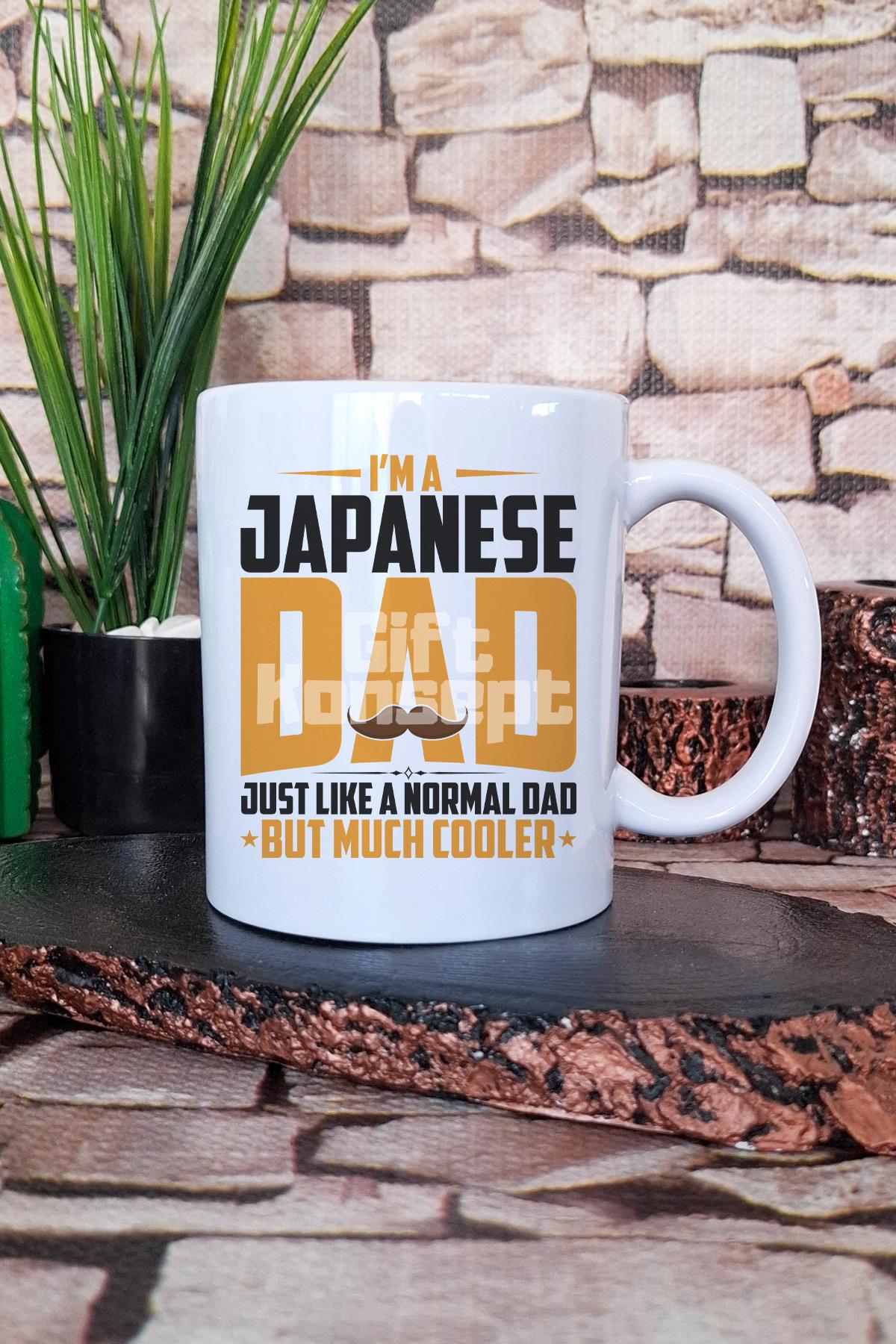 Japanese Dad Cooler Baskılı Japon Baba Hediyelik Baskılı Çay Kahve Sunum Kupa Bardak