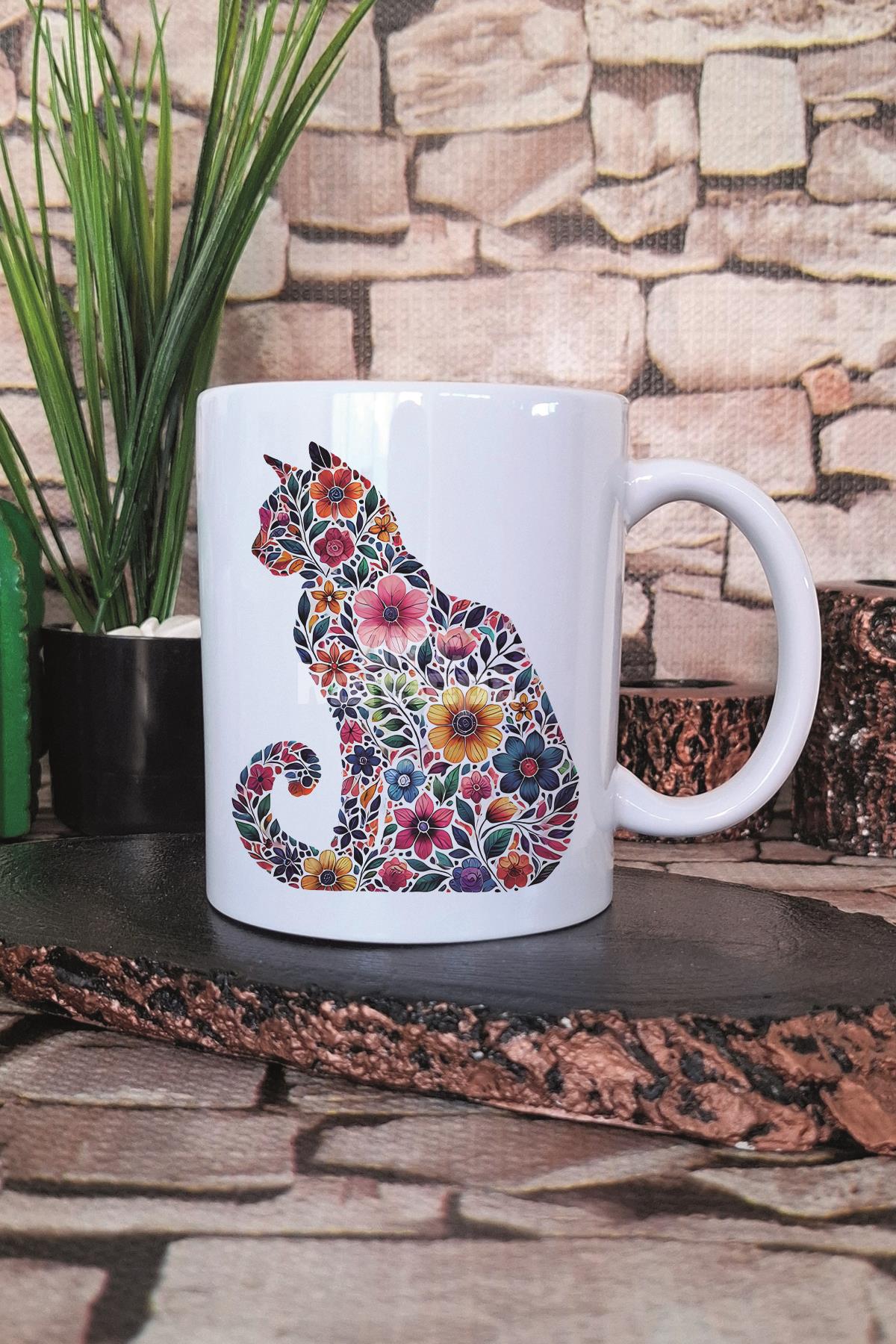 Kedi Komik Çizimli Esprili Kedisever Kedi Sahibi Sanatı Hediye Baskılı Kupa Bardak