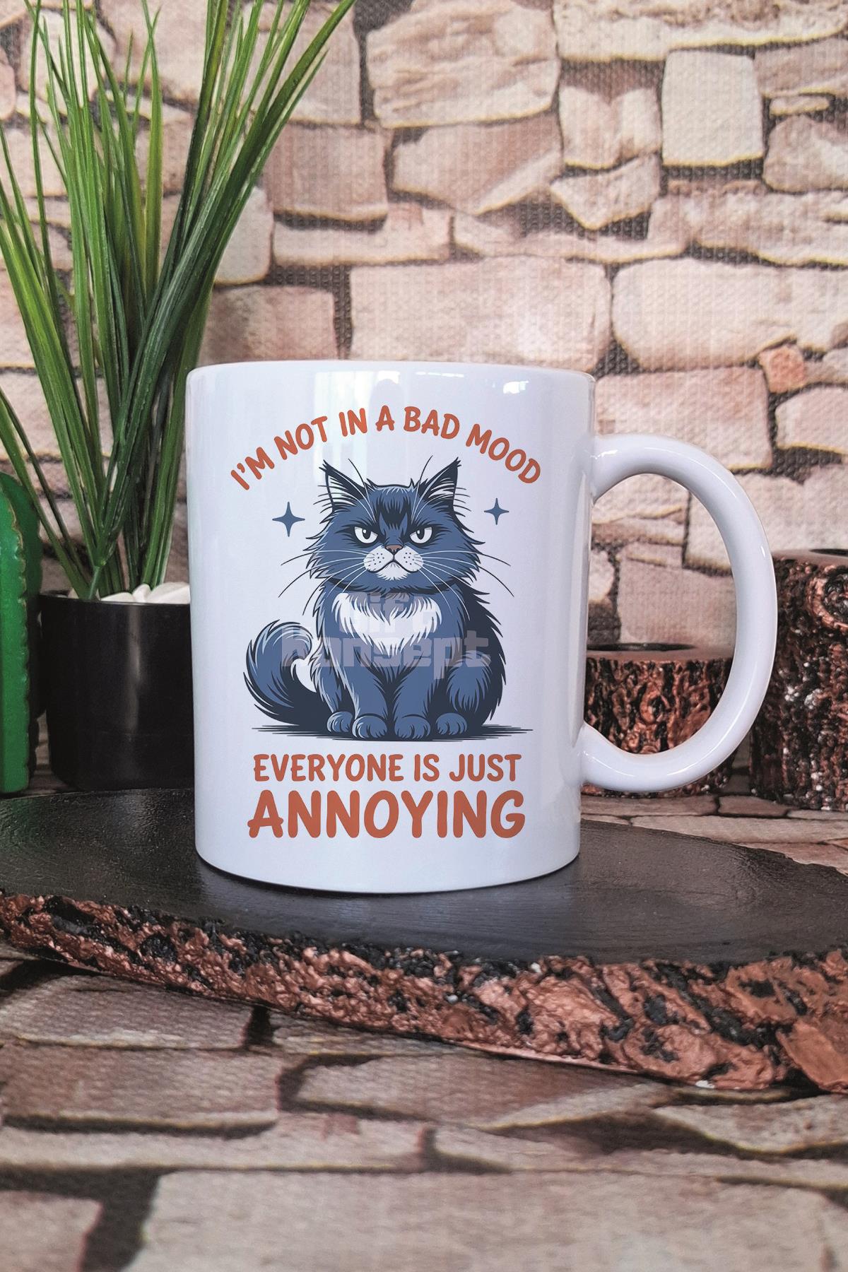 Kedi Komik Esprili Kedisever Kedi Sahibi Eğlenceli Hediyelik Baskılı Çay Kahve Sunum Kupa Bardak