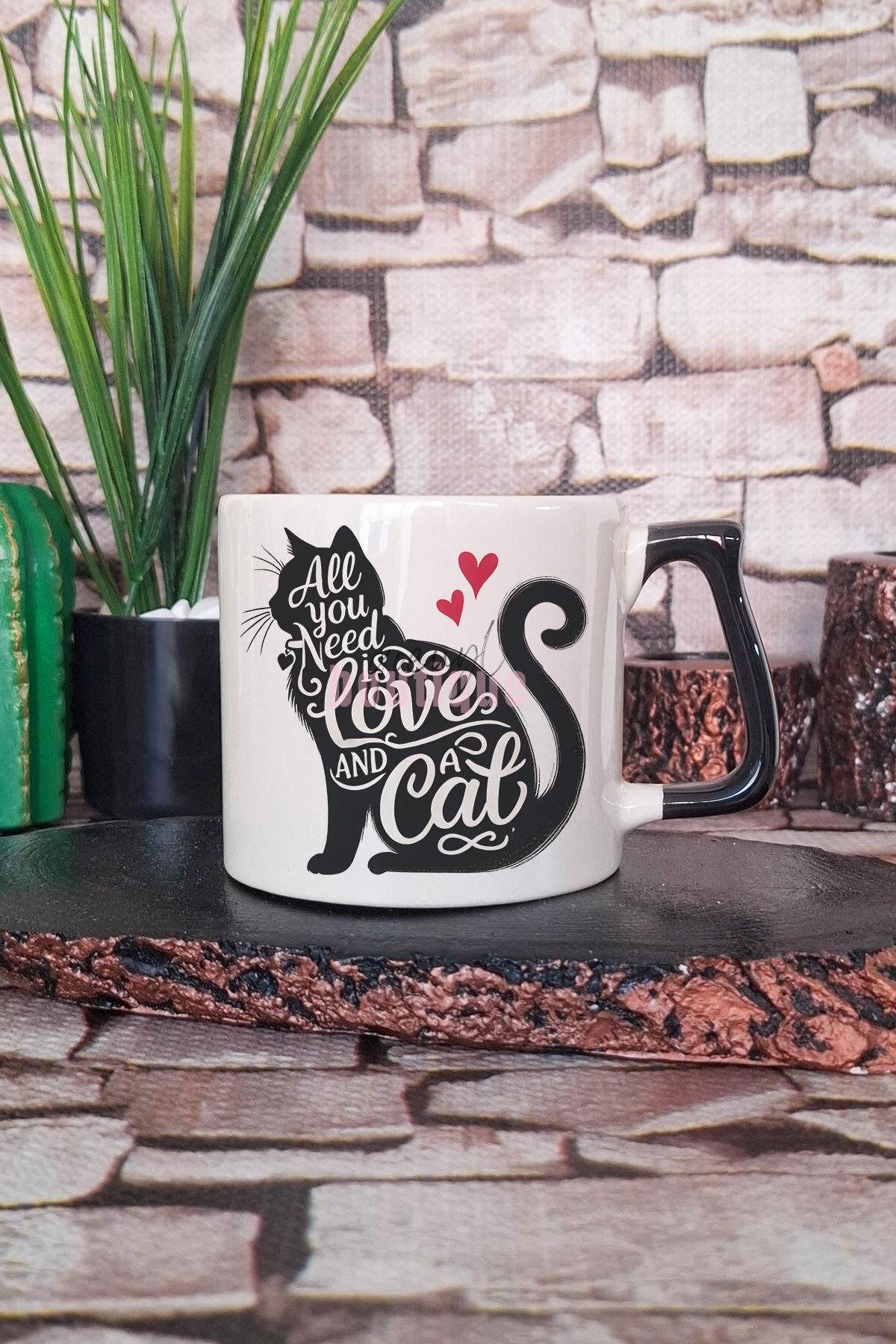 Kedi Komik Zeki Esprili Kedisever Kedi Sahibi Akıllıca Hediyelik Kulplu Kupa Bardak