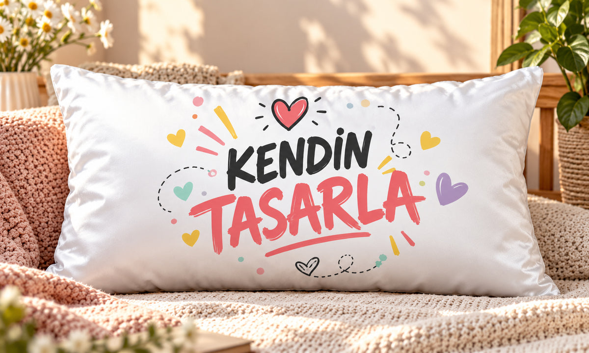 Kendin Tasarla Saten Dekoratif Yastık – Kişiye Özel Baskılı Yastık