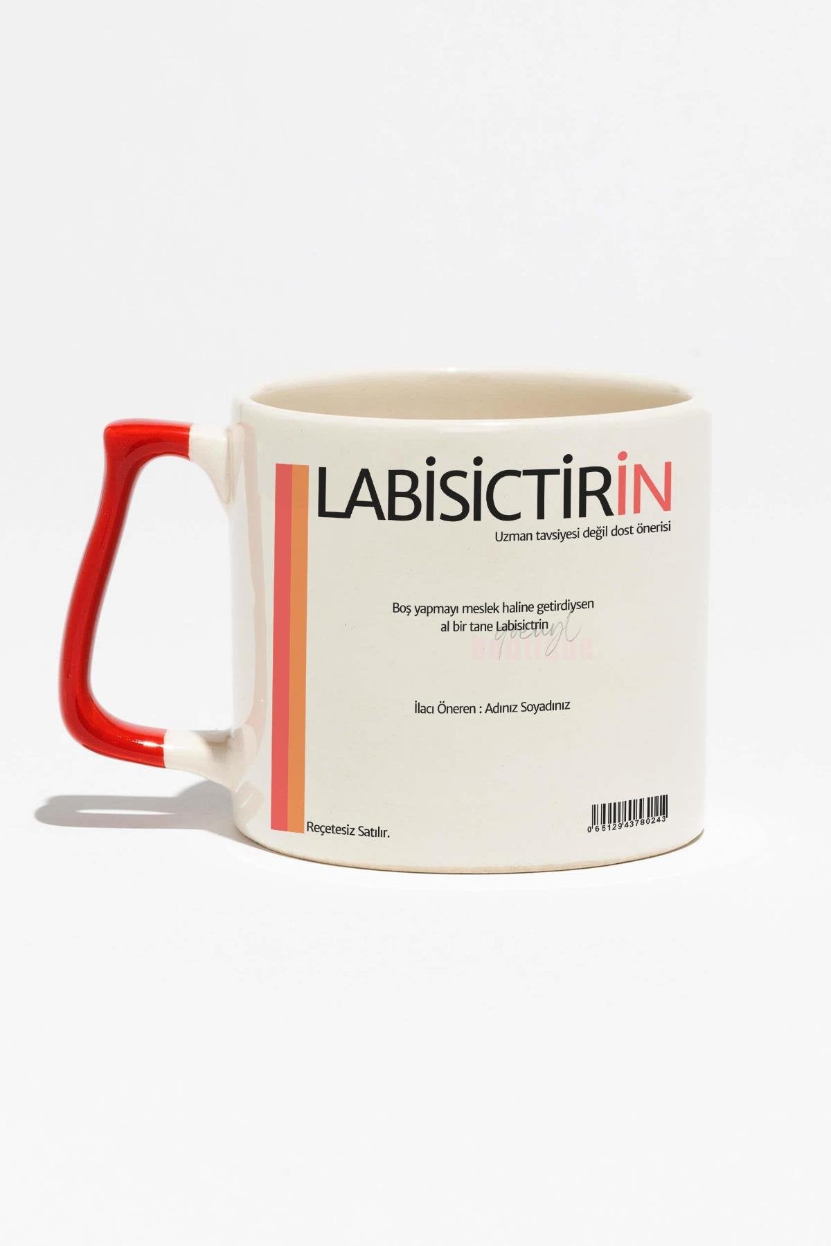 Labisictrin Kupa | Doktor Hemşire Eczacı Komik İlaç Tasarımı | Kırmızı Kulplu Seramik Bardak