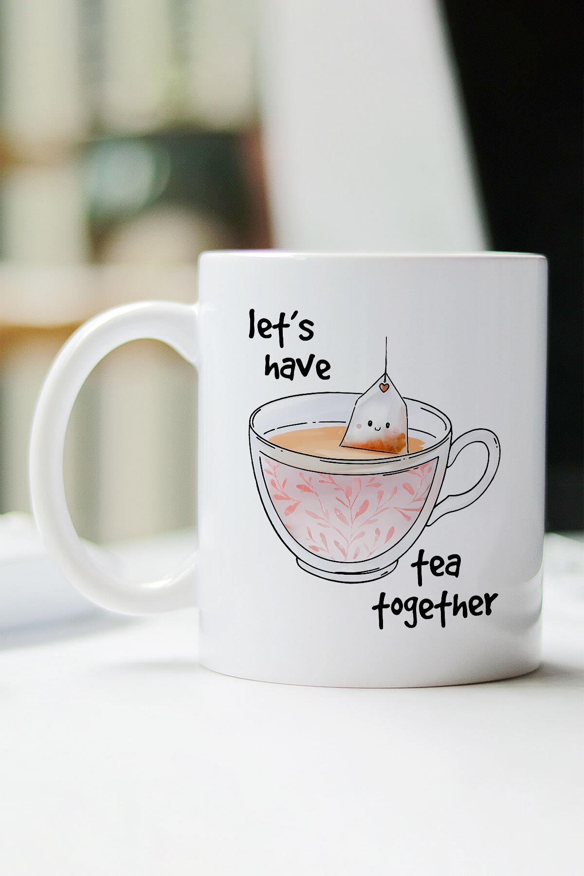 Let's Have Tea Together Komik Eğlenceli Hediyelik Baskılı Kupa Bardak