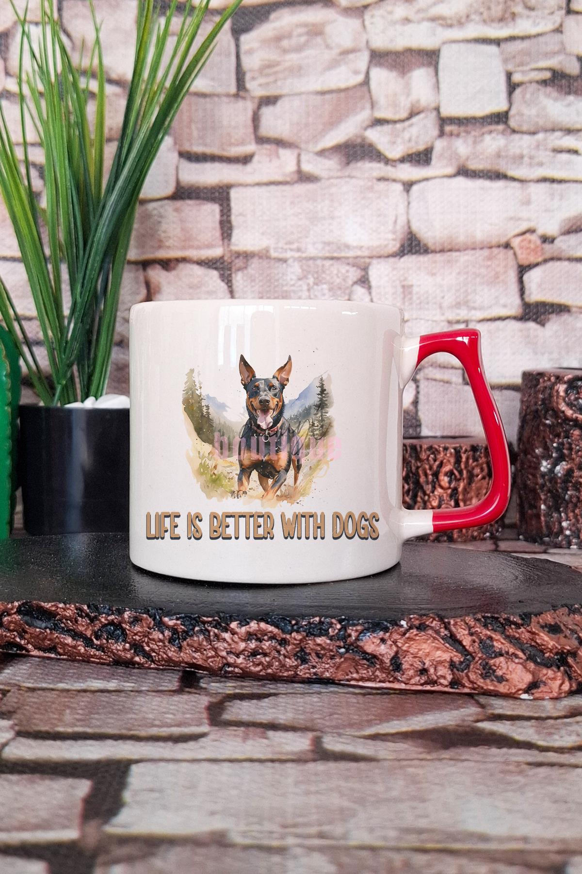 Life Is Ruff Baskılı Komik Köpek Hayatı Hediyelik Kulplu Kupa Bardak