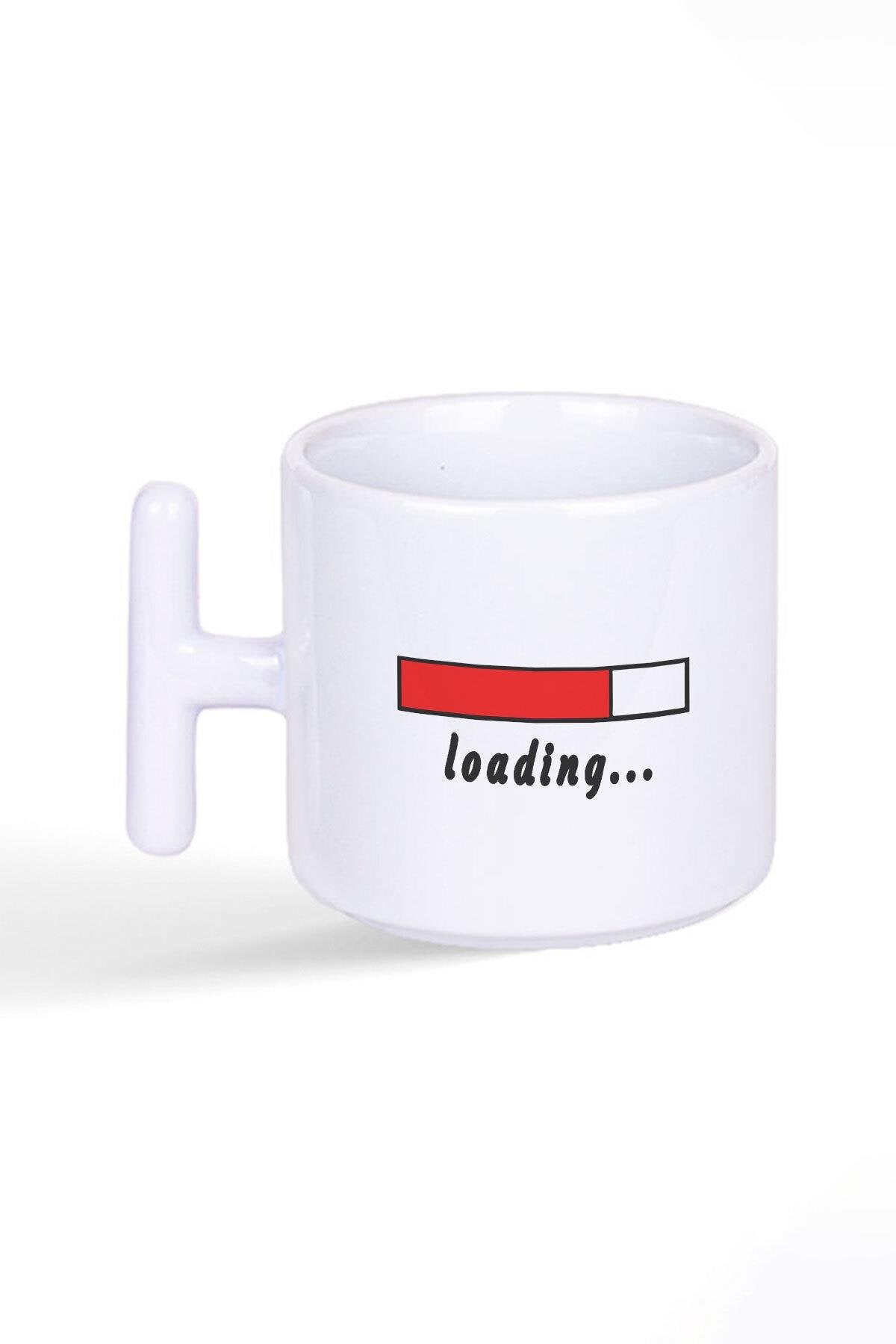 Loading Baskılı Latte Fincanı T Kulplu Kupa Bardak