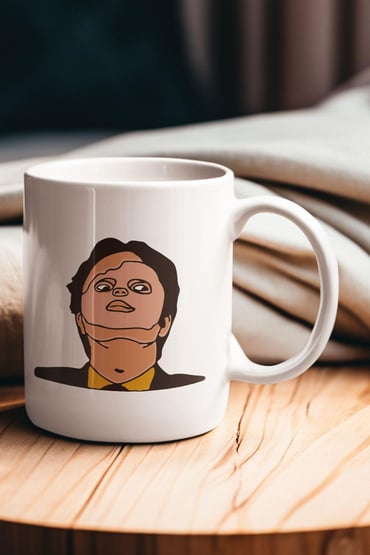Mask Dwight Schrute İlüstrasyon The Office Baskılı Kupa Bardak