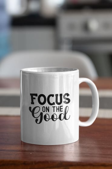Motivasyon Bardağı Focus On The Good Baskılı Kupa Bardak